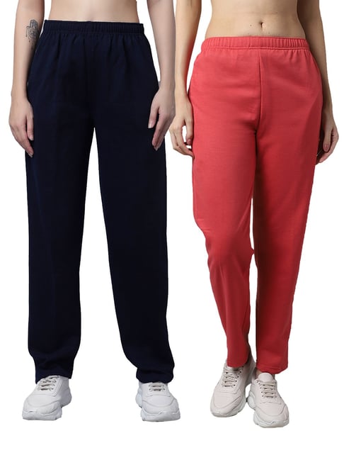 Vimal Jonney Navy & Pink Regular Fit Mid Rise Track Pants - Pack of 2-picture-10