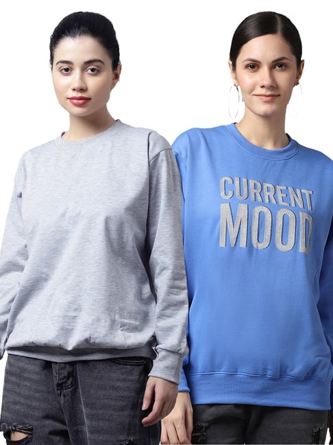 Vimal Jonney Grey & Blue Printed Fleece Pullover - Pack of 2-picture-12