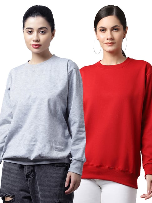 Vimal Jonney Grey & Red Fleece Pullover - Pack of 2-picture-43