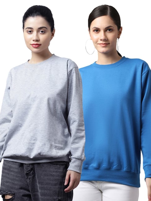Vimal Jonney Grey & Blue Fleece Pullover - Pack of 2-picture-35