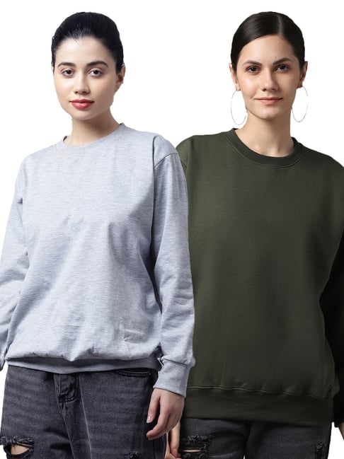 Vimal Jonney Grey & Green Fleece Pullover - Pack of 2-picture-48