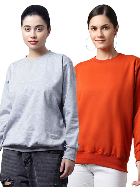 Vimal Jonney Grey & Orange Fleece Pullover - Pack of 2-picture-47
