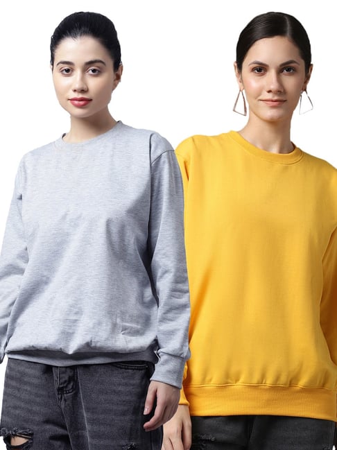 Vimal Jonney Grey & Yellow Fleece Pullover - Pack of 2-picture-42