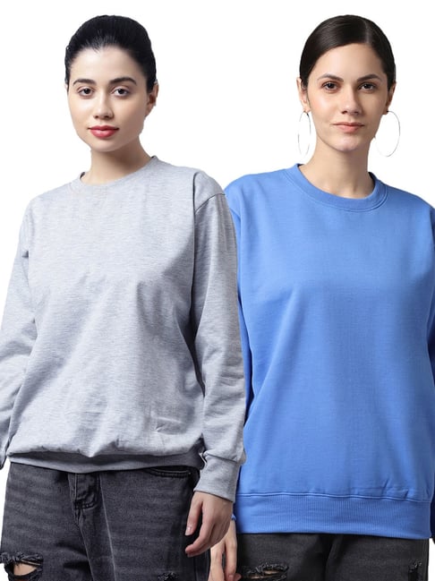 Vimal Jonney Grey & Blue Fleece Pullover - Pack of 2-picture-36