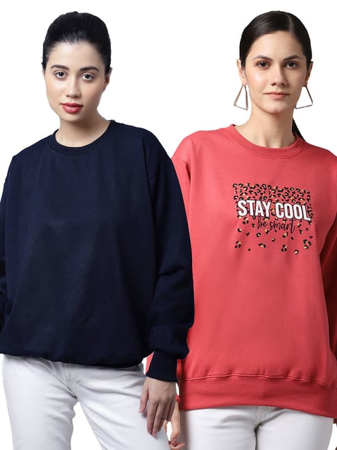 Vimal Jonney Navy & Pink Printed Fleece Pullover - Pack of 2-picture-14