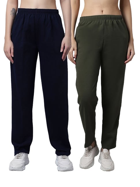 Vimal Jonney Navy & Green Regular Fit Mid Rise Track Pants - Pack of 2-picture-38