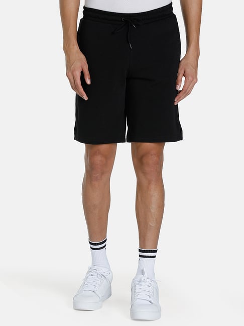 Puma Black Cotton Relaxed Fit Shorts-picture-38