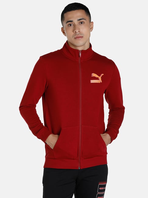 Puma Red Cotton Slim Fit Jacket-picture-33