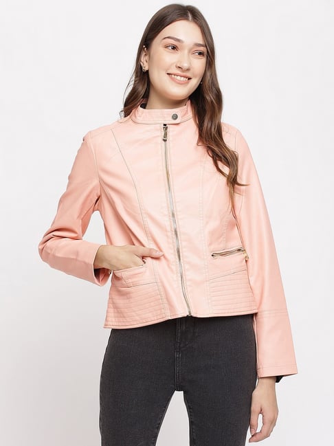 Womens pink moto on sale jacket