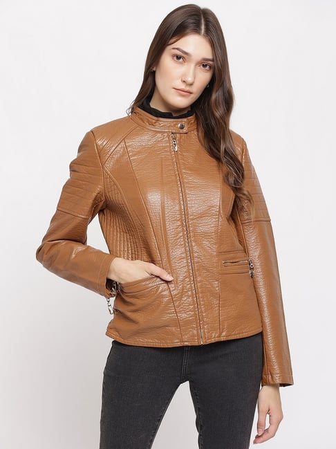 Cole Haan Faux-Leather Motorcycle Jacket | Dillard's