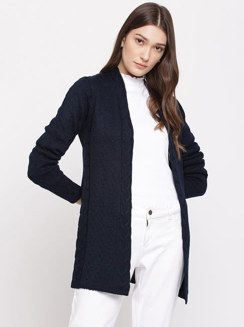 Latin Quarters Navy Full Sleeves Shrug