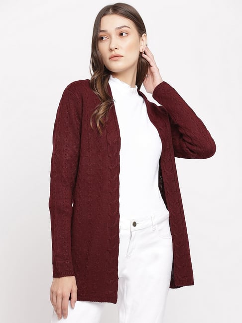 Latin Quarters Maroon Full Sleeves Shrug