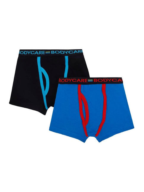 Bodycare Kids Black & Royal Blue Solid Trunks (Pack Of 2)