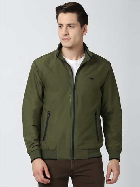 Buy Men Olive Solid Jacket Online - 472101 | Peter England