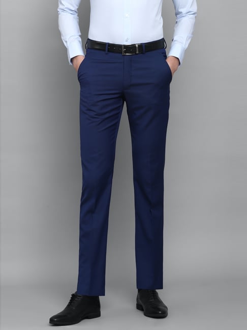 Shop WES Formals Solid Sky Blue Trousers Online  Westside