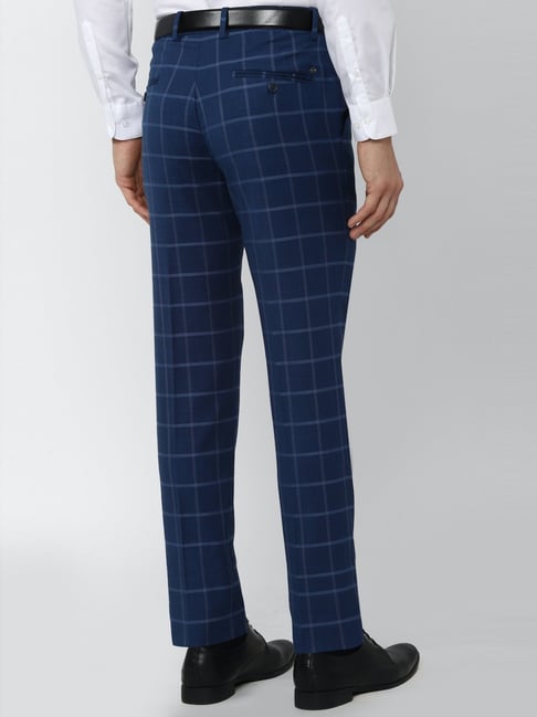 Check Blue Cotton Pant For Men, Slim Fit at Rs 300/piece in Ludhiana | ID:  20271524673