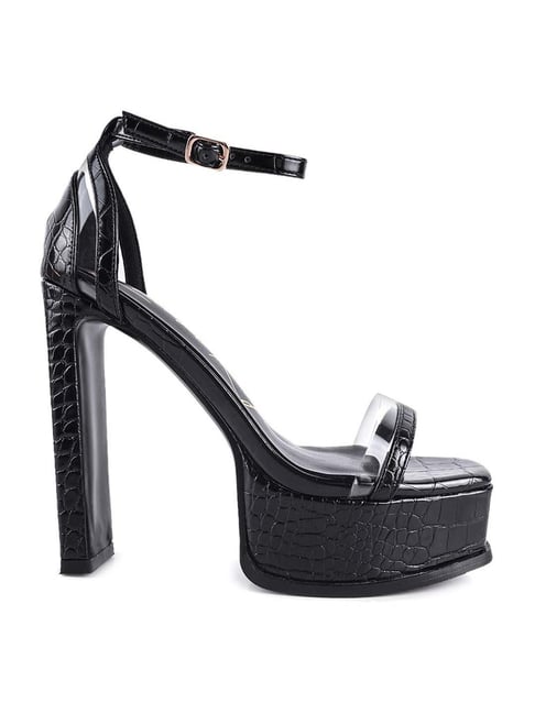 Black platform ankle online strap sandals