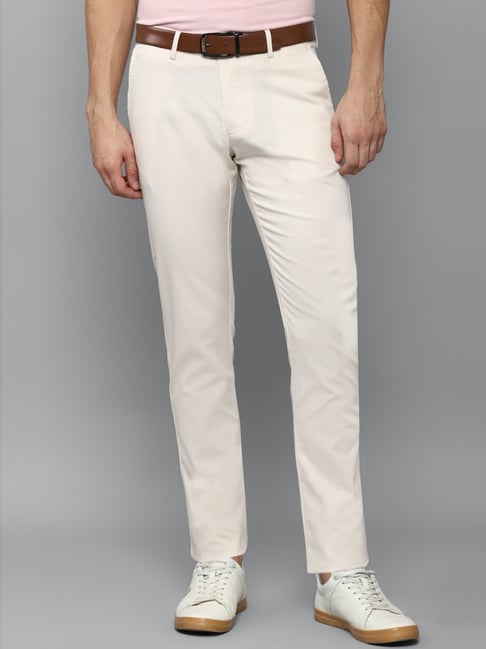 Buy INDIAN TERRAIN Solid Cotton Stretch Tailored Fit Mens Casual Trousers   Shoppers Stop