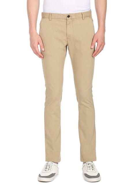 Buy ARROW SPORT Structured Cotton Poly Spandex Skinny Fit Men's Casual  Trousers | Shoppers Stop