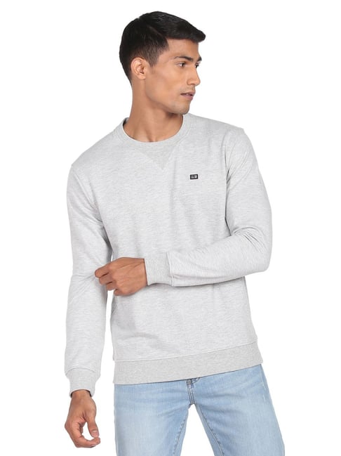 Arrow Sport Light Grey Cotton Regular Fit SweatShirt-picture-45