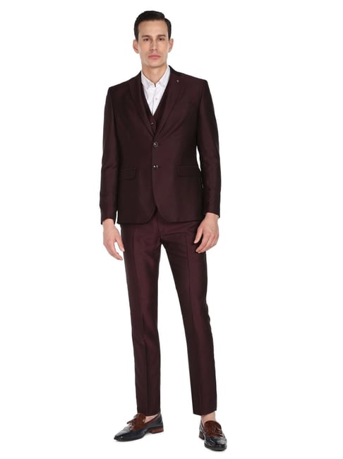 ASOS DESIGN skinny suit trousers in burgundy | ASOS