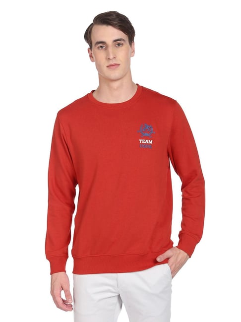 U.S. Polo Assn. Red Cotton Regular Fit Printed SweatShirt-picture-23