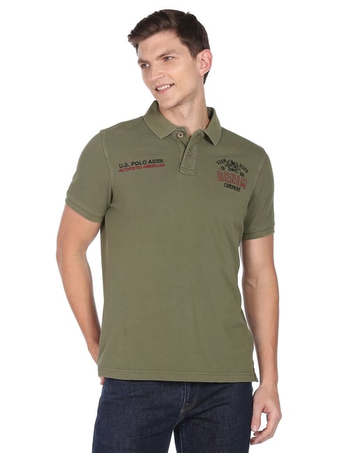 U S Polo Assn U.S. Polo Assn. Olive Regular Fit Polo T-Shirt