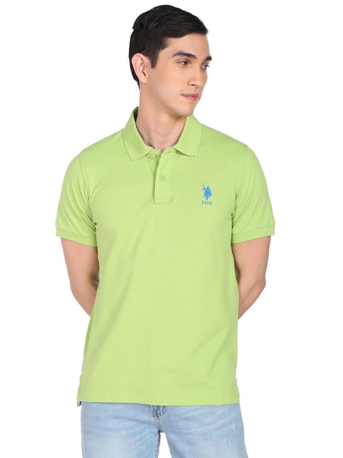 U S Polo Assn U.S. Polo Assn. Green Cotton Regular Fit Polo T-Shirt