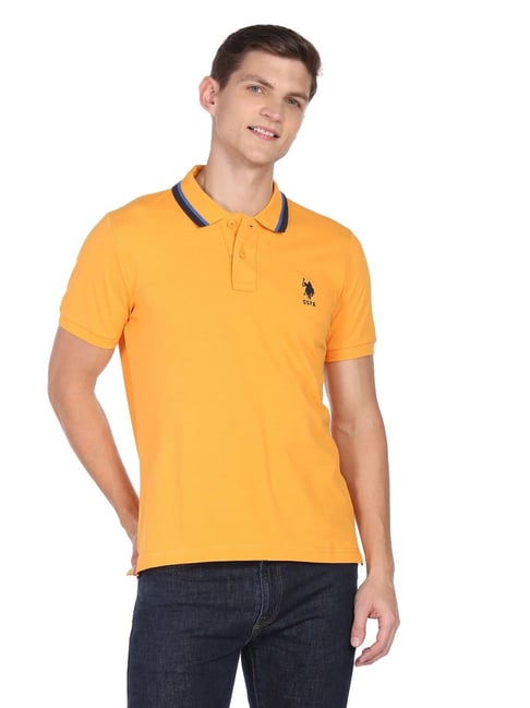 U S Polo Assn U.S. Polo Assn. Yellow Regular Fit Polo T-Shirt