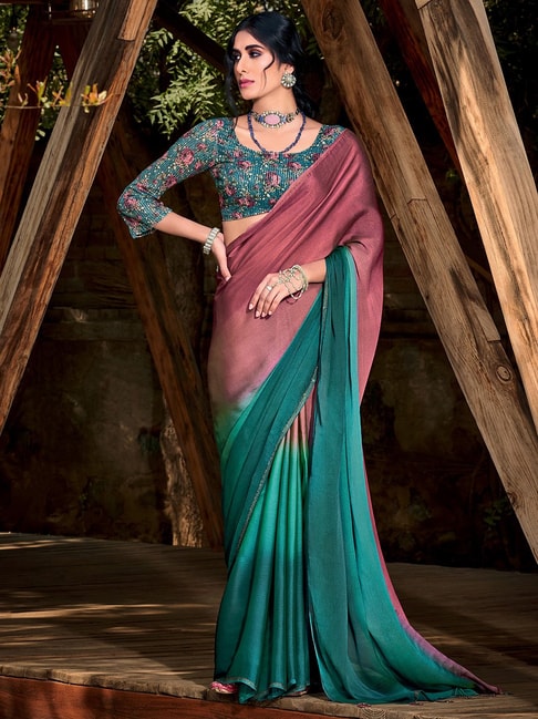 Saree Mall Multicolor Embellished Saree With Blouse Price in India