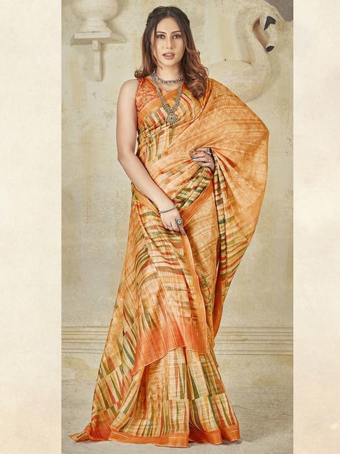 Saree Mall Multicolor Woven Saree With Blouse Price in India