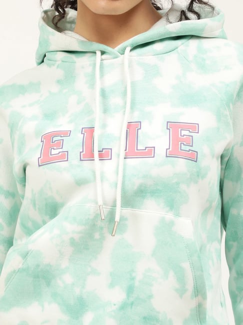 Buy Elle Turquoise Tie Dye Hoodie for Women Online Tata CLiQ