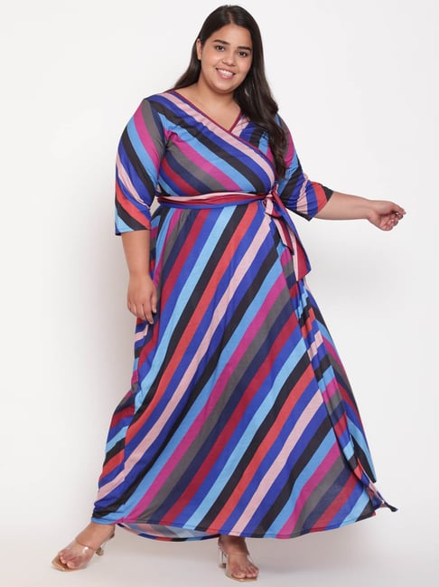 Buy Amydus Multicolor Striped Wrap Dress for Women Online Tata CLiQ