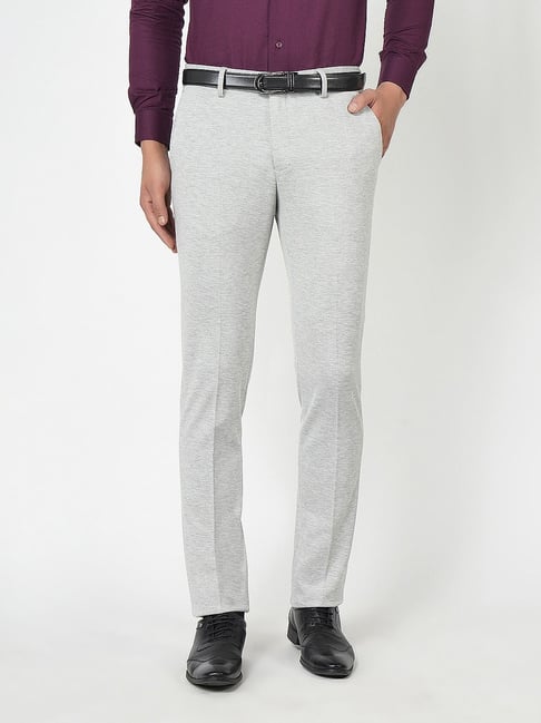 Newmarketkart -Buy Van heusen Men Grey Textured Slim Fit Trousers  VSTFWTRBH77015 at newmarketkart.com