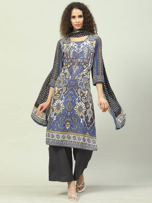 Buy Grey Kurta Suit Sets for Women by Biba Online | Ajio.com