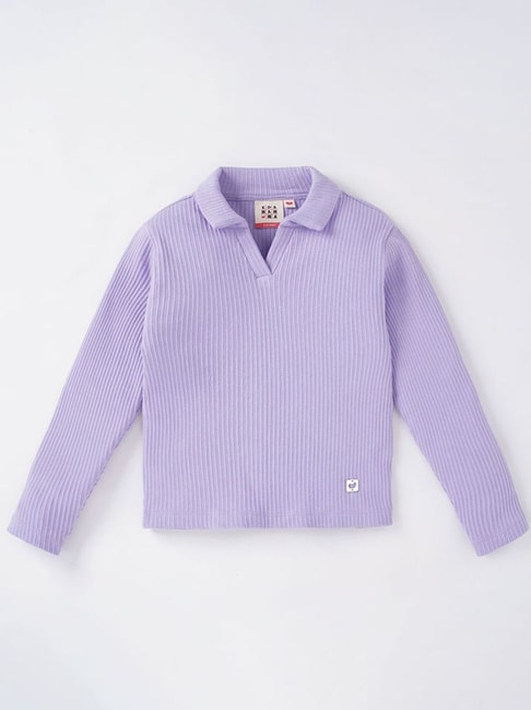 Ed-a-Mamma Kids Purple Cotton Regular Fit Full Sleeves T-Shirt