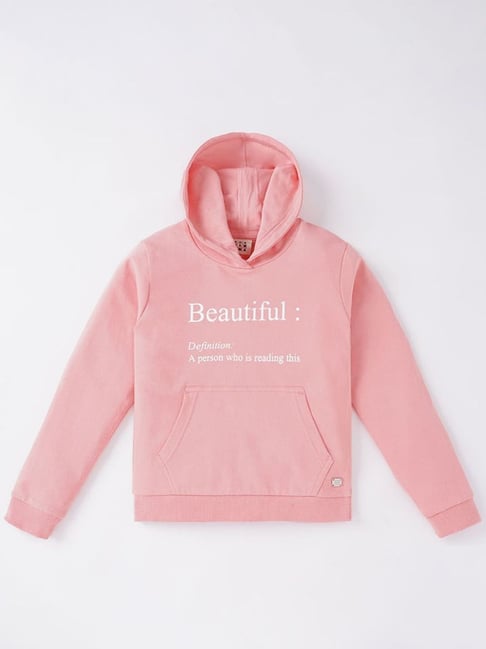 Buy Ed-a-Mamma Kids Pink Cotton Printed Hoodie Set for Girls