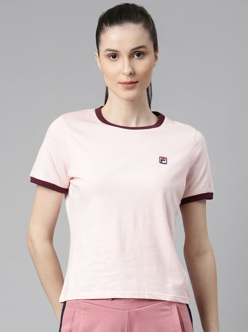 Peach fila shop shirt