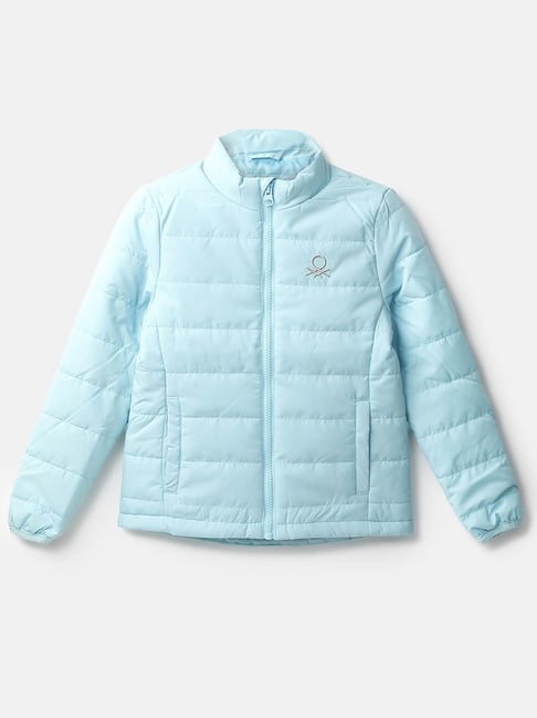 United Colors of Benetton Kids Sky Blue Quilted Full Sleeves Jacket