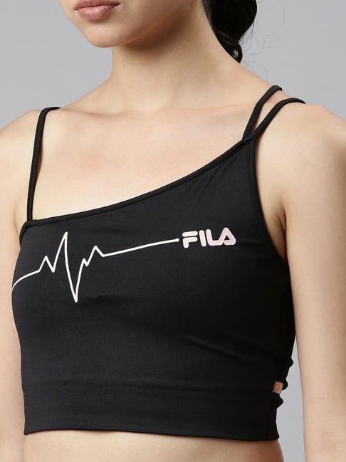 Buy Fila Black Graphic Print Sports Bra for Women Online @ Tata CLiQ