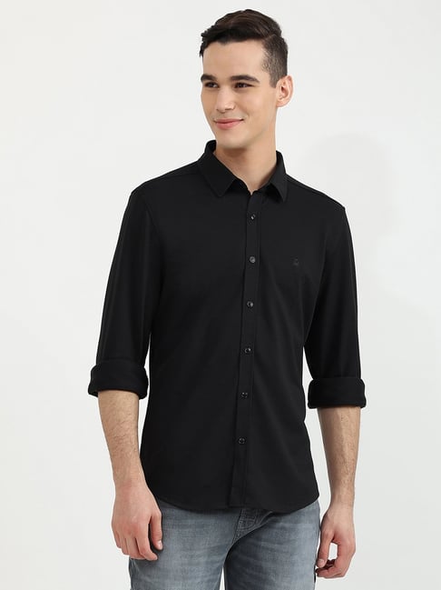 United Colors of Benetton Black Slim Fit Shirt