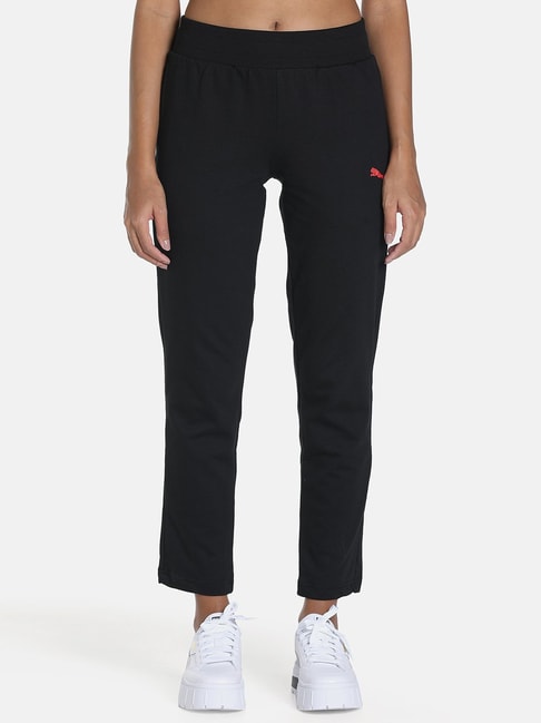 Buy Puma Black Regular Fit Mid Rise Track Pants for Women's Online