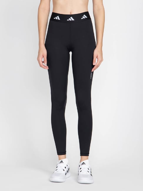 adidas Black Printed Regular Fit TF LONG GOOD T Tights