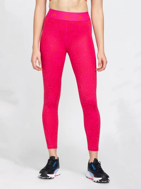 adidas Pink Printed Regular Fit TF AOP L T Tights