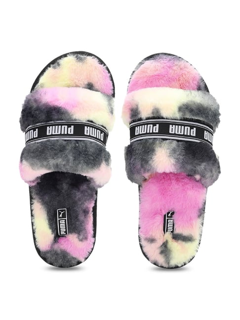 Buy Puma Women's Fluff Tie-Dye Black Casual Sandals for Women at