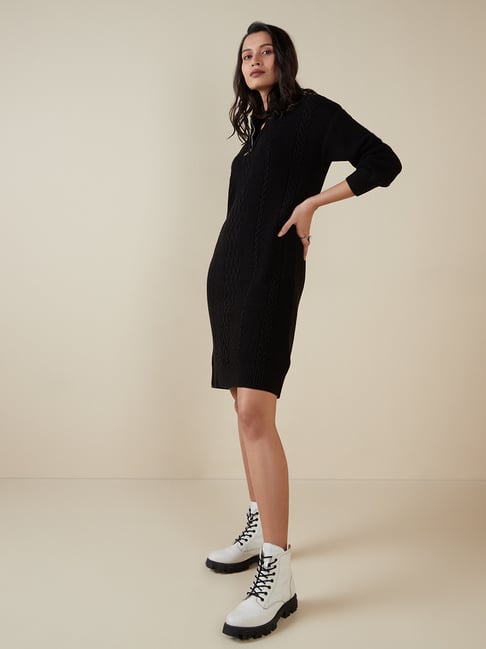 LOV by Westside Black Knitted Dress Price in India