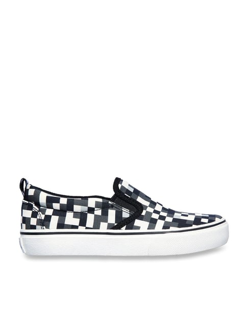 Skechers Kids Street Fame White & Black Plimsolls