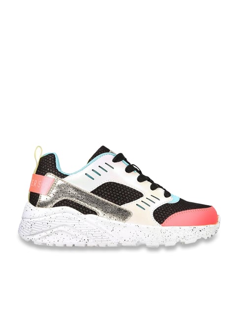 Skechers Girls UNO LITE GEN COOL Black Multi Lifestyle Lace Up Shoe