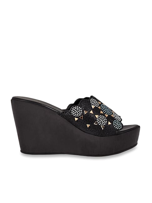 Jove Women's Black Casual Wedges