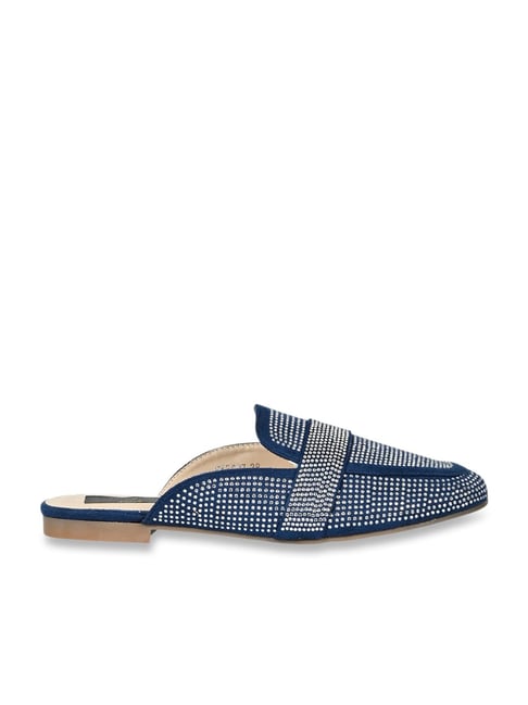 Jove Women's Blue Mule Shoes